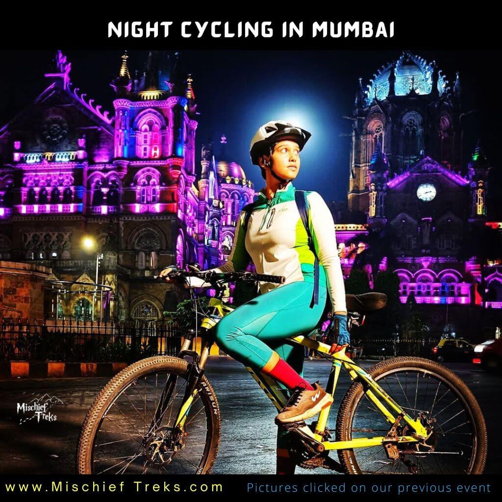 Night cycling in Mumbai with cycle on rent for Midnight by Mischief Treks. Copyright: Mischief Treks. Source: www.mischieftreks.com